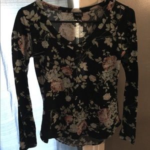 Floral and black shirt